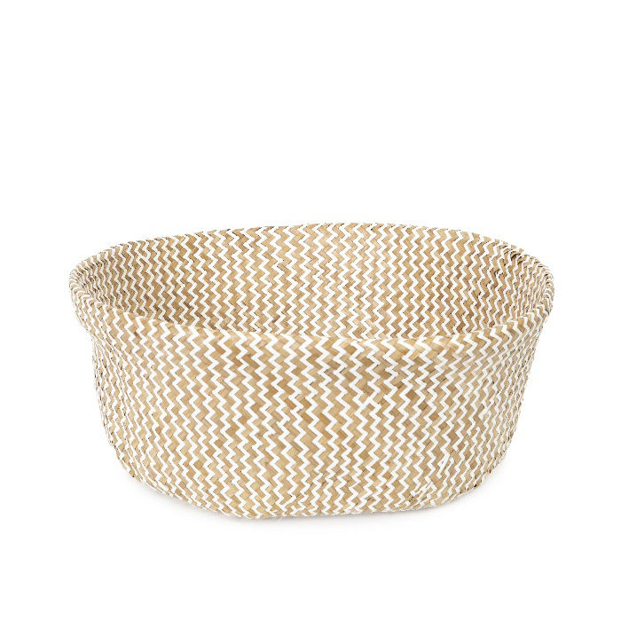Panier de rangement naturel et blanc "Belly" L 2 Compactor
