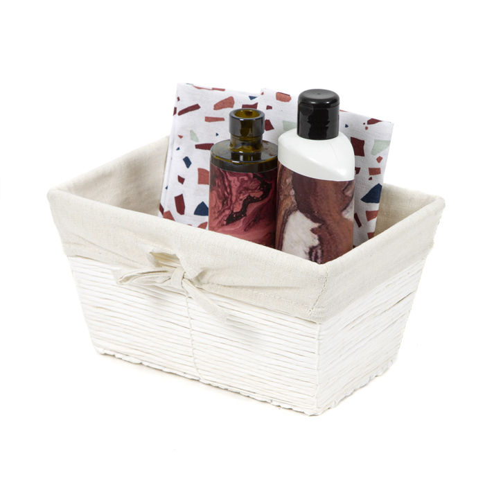 Panier de rangement en papier blanc "Kimo" 4 Compactor