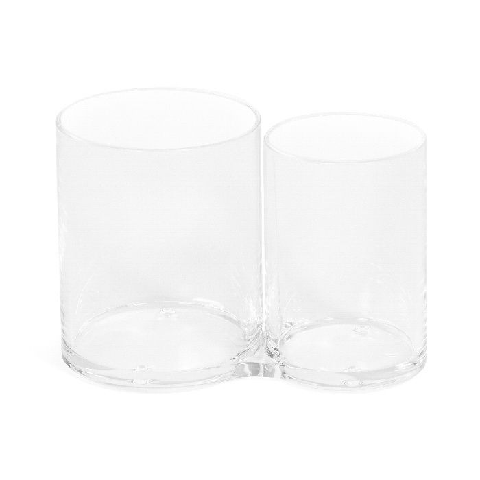 Rangement maquillage pour pinceaux 2 compartiments transparent 2 Compactor