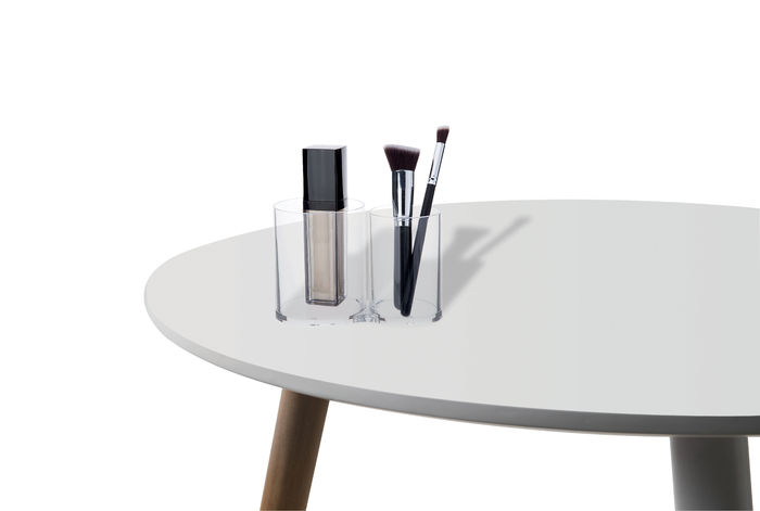 Rangement maquillage pour pinceaux 2 compartiments transparent 4 Compactor