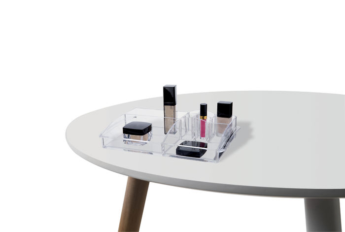 Organisateur maquillage et bijoux 8 compartiments transparent 3 Compactor