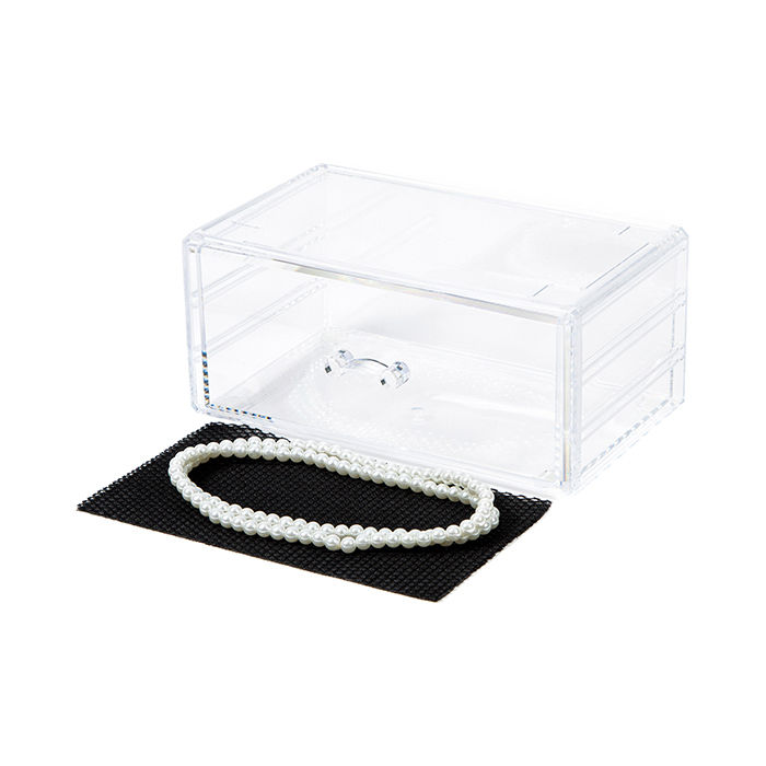 Boite de rangement maquillage et bijoux 1 tiroir transparent 3 Compactor