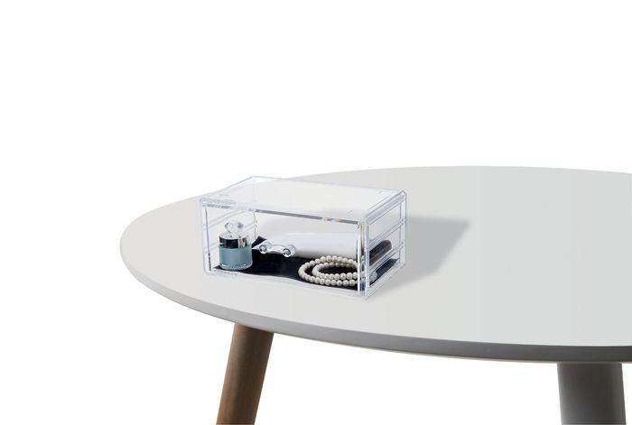 Boite de rangement maquillage et bijoux 1 tiroir transparent 7 Compactor