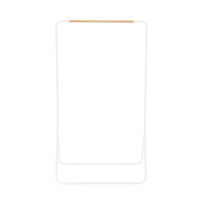 Portant blanc en métal arrondi avec barre en bois "Elias" 2 Compactor