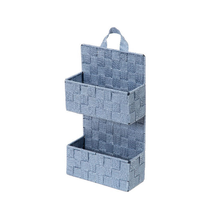 Panier de rangement à suspendre 2 niveaux bleu jean "Bristol" 1 Compactor