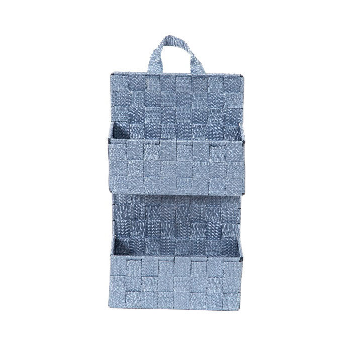 Panier de rangement à suspendre 2 niveaux bleu jean "Bristol" 2 Compactor