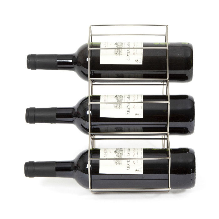 Range-bouteilles argent satiné 6 compartiments "Hexa" 3 Compactor