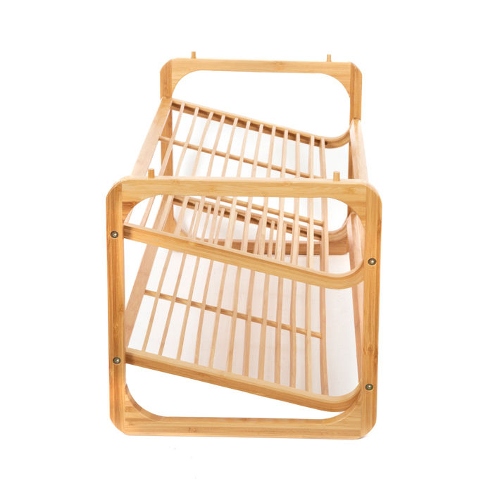 Étagère range-chaussures 2 niveaux en bambou "Welly" 3 Compactor
