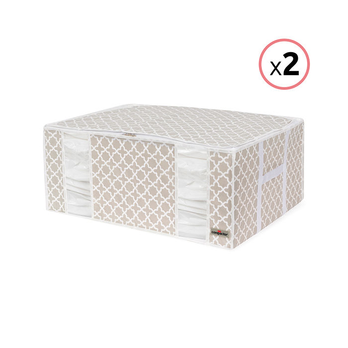 Lot de 2 housses souples sous-vide Compactor taupe "Madison" XXL 2 Compactor