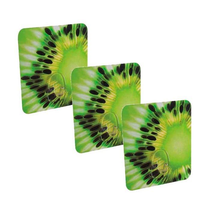 Lot de 3 crochets auto-adhésifs repositionnables "Kiwi" 1 Compactor