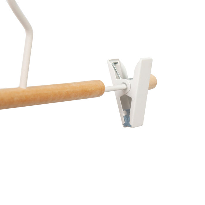 Cintre à pinces blanc et bois "Helsinki" 2 Compactor