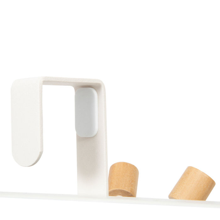 Patère de porte blanche 4 crochets bois "Helsinki" 4 Compactor