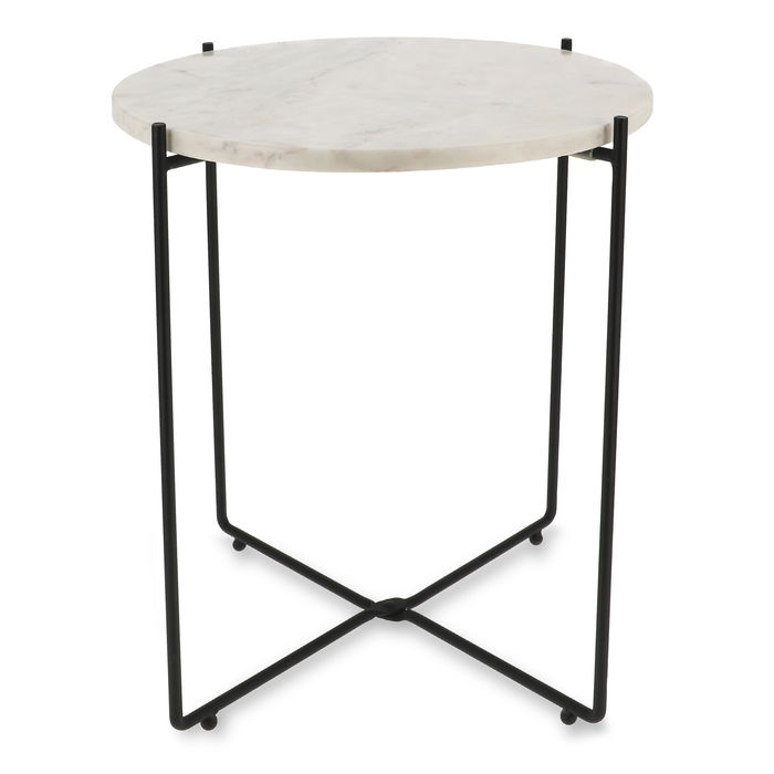 Table d'appoint ronde en marbre blanc "Agneta" 4 Compactor