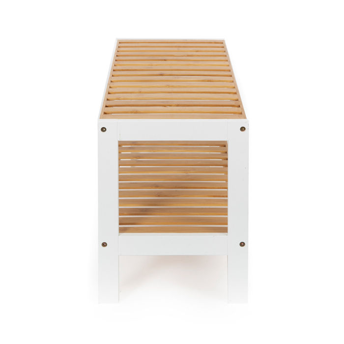 Étagère range-chaussures 2 niveaux blanc/bois "Akira" 3 Compactor