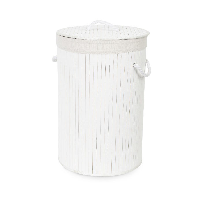 Panier à linge rond blanc "Bambou" 1 Compactor