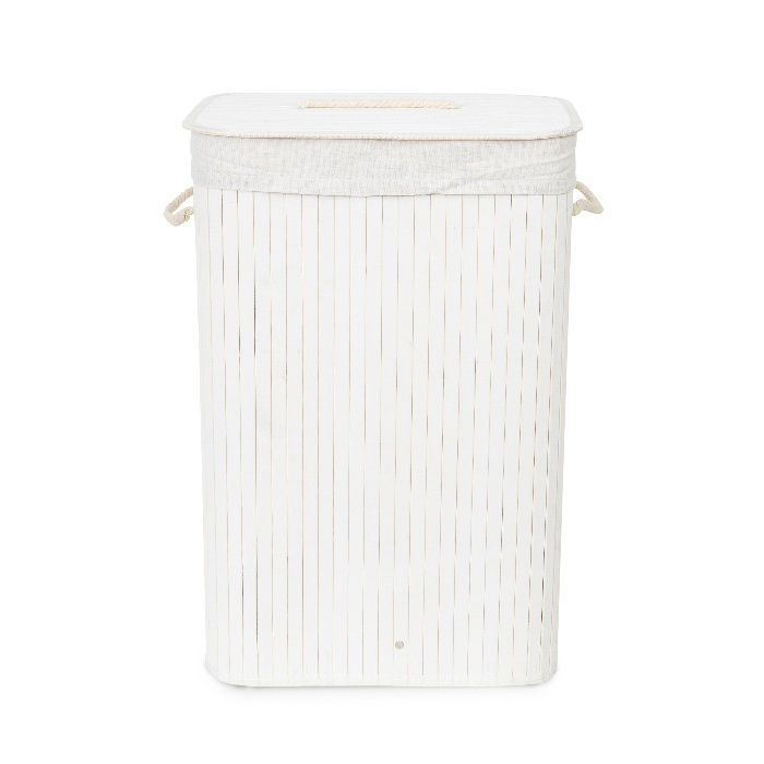 Panier à linge rectangulaire blanc "Bambou" 2 Compactor
