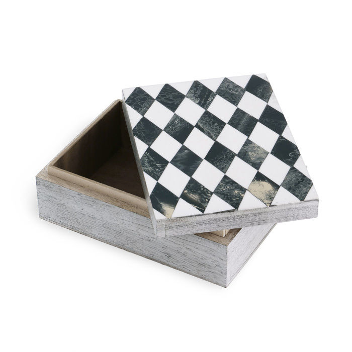 Boite rectangulaire en bois gris "Jaipur" 2 Compactor