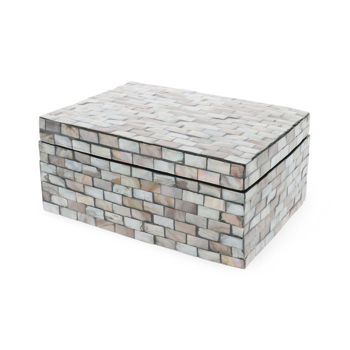 Boite rectangulaire nacrée grise "Haiphong"  1 Compactor