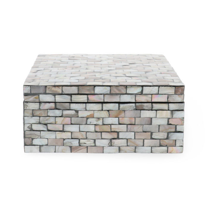 Boite rectangulaire nacrée grise "Haiphong"  2 Compactor