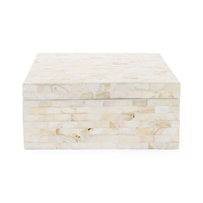 Boite rectangulaire nacrée crème "Haiphong"  2 Compactor