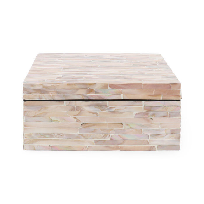 Boite rectangulaire nacrée rose "Haiphong"  2 Compactor