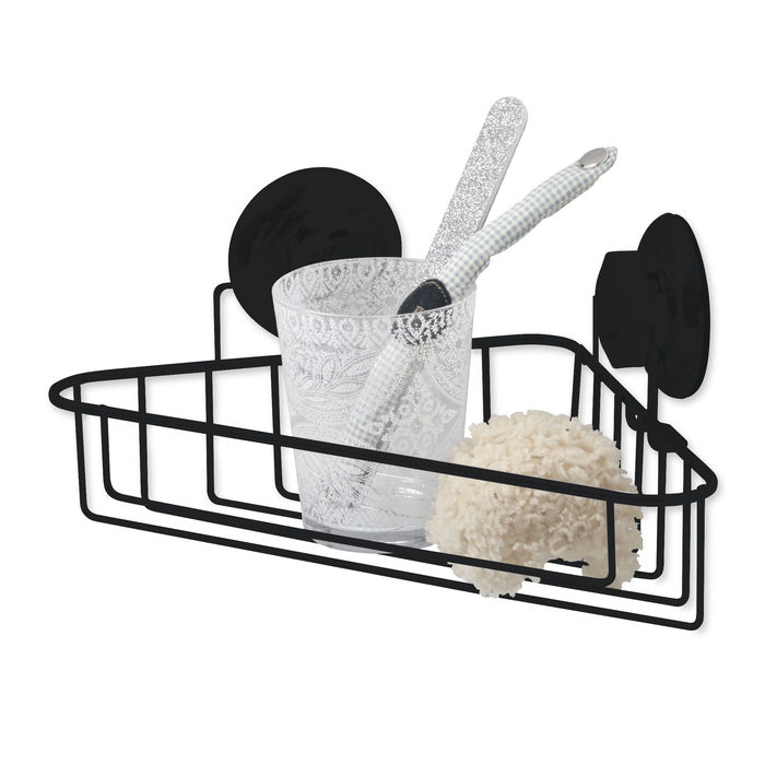 Etagère d’angle à ventouses "Bestlock Black" 1 Compactor