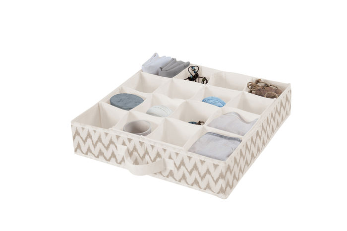 Organisateur de tiroir 16 compartiments souple beige "Ikat" 1 Compactor