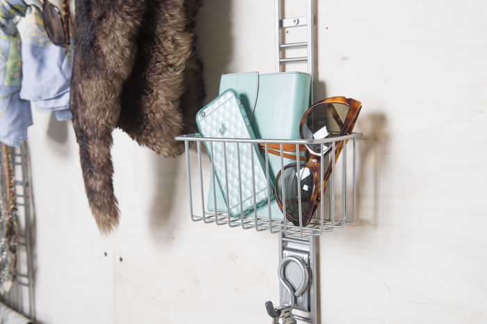 Kit de rangements muraux dressing chromés sur crémaillère "Walltech" 1 Compactor