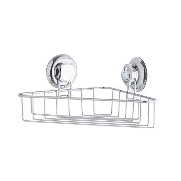 Etagère d’angle à ventouses argent "Bestlock" 1 Compactor