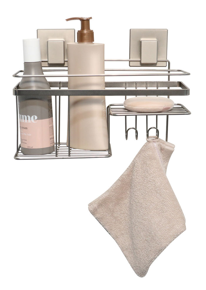 Tablette de douche avec porte-savon a ventouses 2