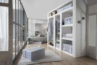 Housse longue pour vêtements bleue "Ikat"