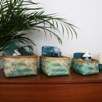 Panier de rangement bleu "Nouméa" M