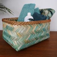 Lot de 3 paniers de rangement bleus "Nouméa"