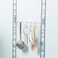 Barre de rangement mural pour crochets argent "Walltech"