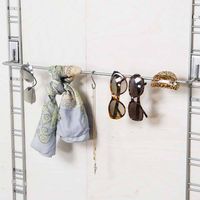 Barre de rangement mural pour crochets chromée "Walltech"