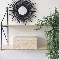 Boîte rectangulaire nacrée "Haïphong" crème