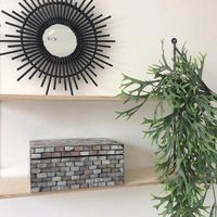 Boîte rectangulaire nacrée "Haïphong" grise