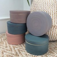 Boîte ronde "Julie" taupe