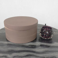 Boîte ronde "Julie" taupe