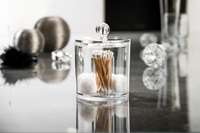 Rangement maquillage pour cotons-tiges et boules de cotons transparent