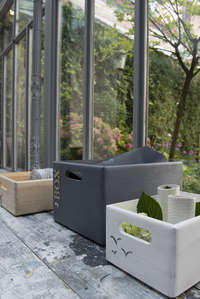 Casier de rangement rectangulaire en pin naturel "Box" L