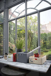 Casier de rangement rectangulaire en pin naturel "Box" M