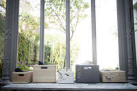 Casier de rangement rectangulaire en pin naturel "Box" XL