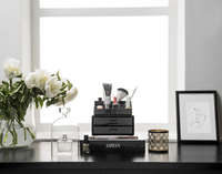 Coffret de rangement maquillage et bijoux 2 tiroirs noir