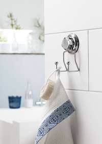 Crochet double à ventouse argent "Bestlock"