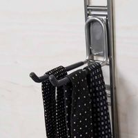 Crochet de rangement mural double chromé "Walltech" grand modèle