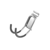 Crochet de rangement mural double incurvé chromé "Walltech"