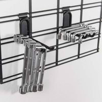 Crochet de rangement mural double noir "Walltech" grand modèle