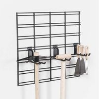 Crochet de rangement mural double noir "Walltech" grand modèle