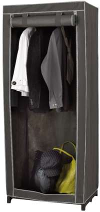 Armoire penderie gris anthracite avec rangement multipoches